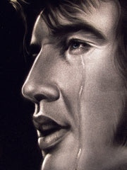 Elvis Presley, Crying with Tear,  Original Oil Painting on Black Velvet by Enrique Felix , "Felix" - #F191