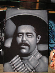 Pancho Villa portrait; Francisco (Pancho) Villa; Original Oil painting on Black Velvet by Zenon Matias Jimenez- #JM110