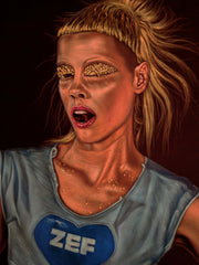 Yolandi Visser Of Die Antwoord;  Original Oil painting on Black Velvet by Jorge Terrones - #j416