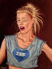 Yolandi Visser Of Die Antwoord;  Original Oil painting on Black Velvet by Jorge Terrones - #j416