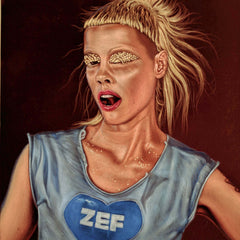 Yolandi Visser Of Die Antwoord;  Original Oil painting on Black Velvet by Jorge Terrones - #j416