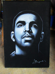 Drake portrait; Aubrey Drake Graham ; Original Oil painting on Black Velvet by Zenon Matias Jimenez- #JM100