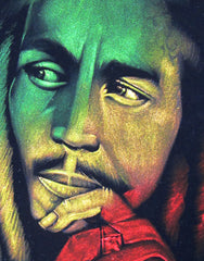 Bob Marley Legend  album art,  reggae colors ; Original Oil painting on Black Velvet by Zenon Matias Jimenez- #JM105