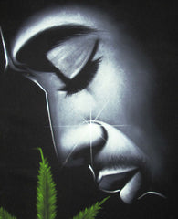 Tupac Shakur portrait; 2Pac  ; Original Oil painting on Black Velvet by Zenon Matias Jimenez- #JM111