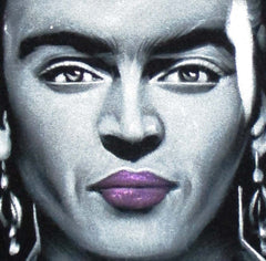 Frida Kahlo de Rivera portrait;  Original Oil painting on Black Velvet by Zenon Matias Jimenez- #JM128