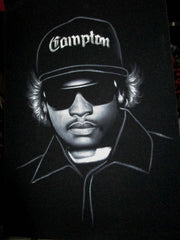 Eazy-E portrait ; Original Oil painting on Black Velvet by Zenon Matias Jimenez- #JM132