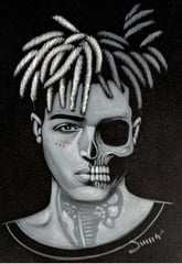 Xxxtentacion , Jahseh  Onfroy; rapper; Original Oil painting 11"X16" on Black Velvet by Zenon  Jimenez- #JM257