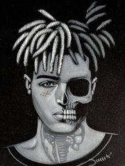 Xxxtentacion , Jahseh  Onfroy; rapper; Original Oil painting 11"X16" on Black Velvet by Zenon  Jimenez- #JM257