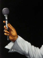 Elvis Presley The King Portrait Vegas white Jumpsuit oil painting Velvet JM271